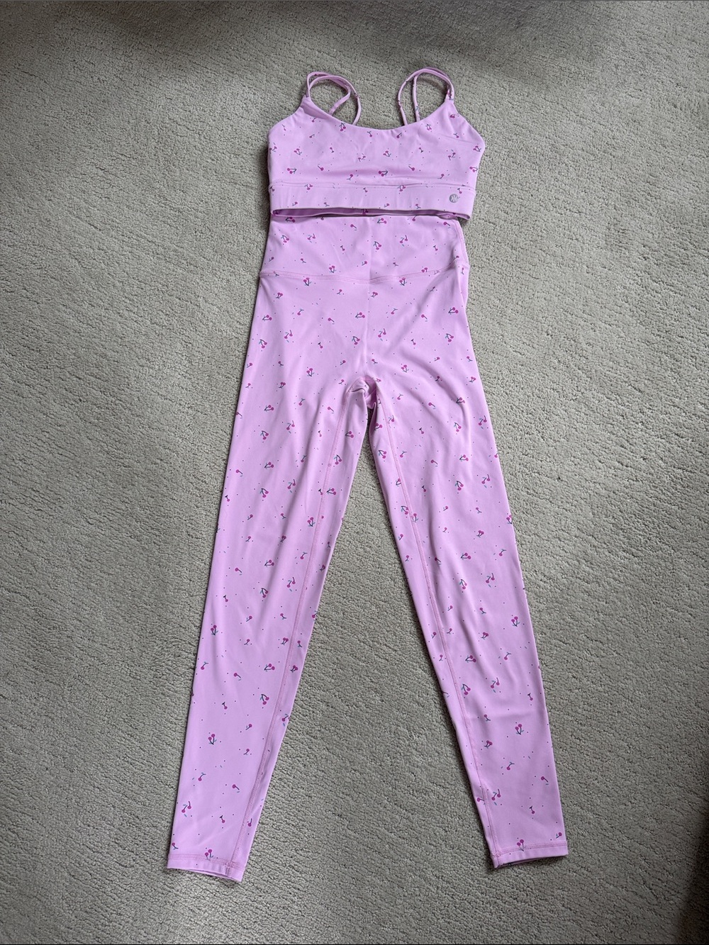 Astoria pink Floral High-Waist Leggings & matching bra Set.